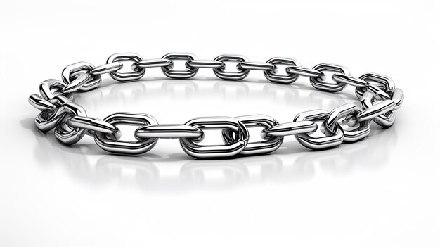 3d illustration of metal chain on isolated white background