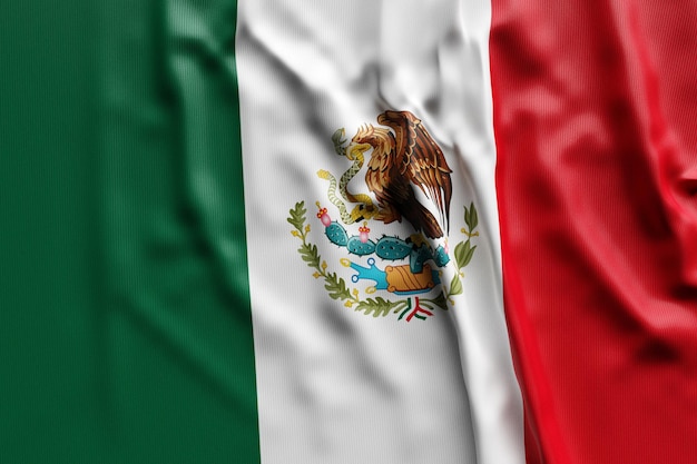 3D illustration of Mexico national developing flag. Country symbol.