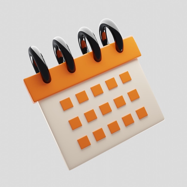 3d illustration of minimal calendar icon with cartoon style Business icon concept 3d rendering