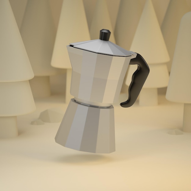 3D illustration Moca Pot illustration vector design