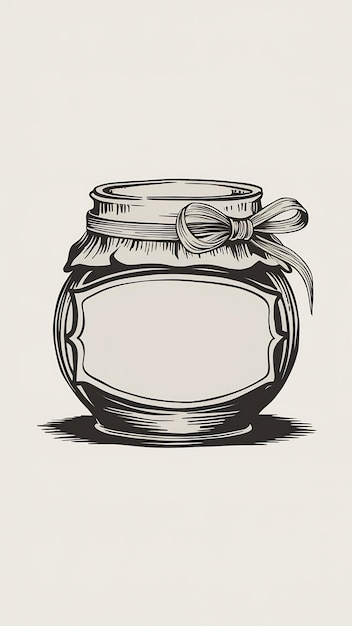 3d illustration mockup of a jam jar with a blank label on isolated white background