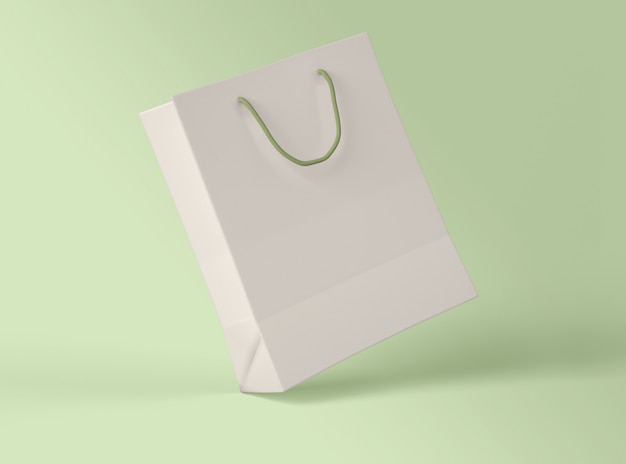 3D Illustration. Mockup of paper shopping bag.