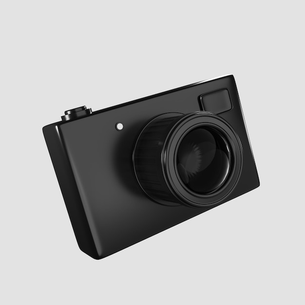 3d illustration of modern camera with black color on 3d rendering