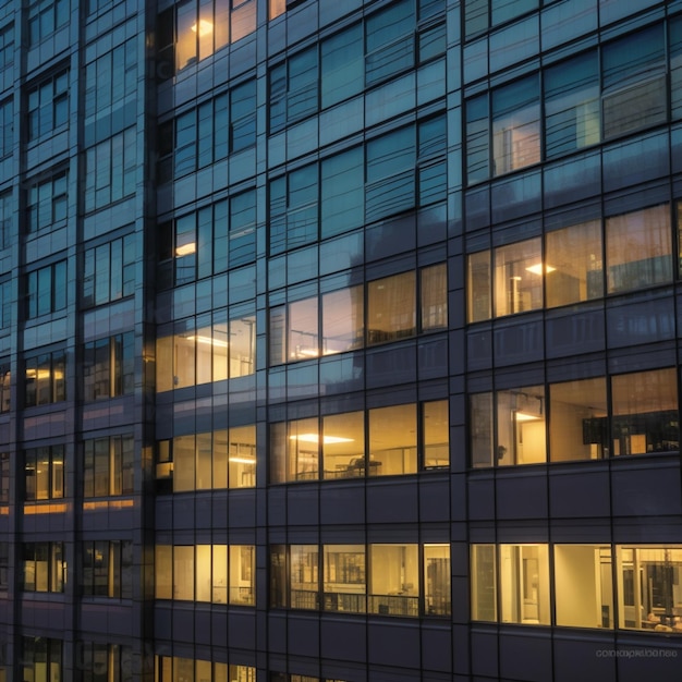 3d illustration of modern office building with reflections on glass surfaceGenerative AI