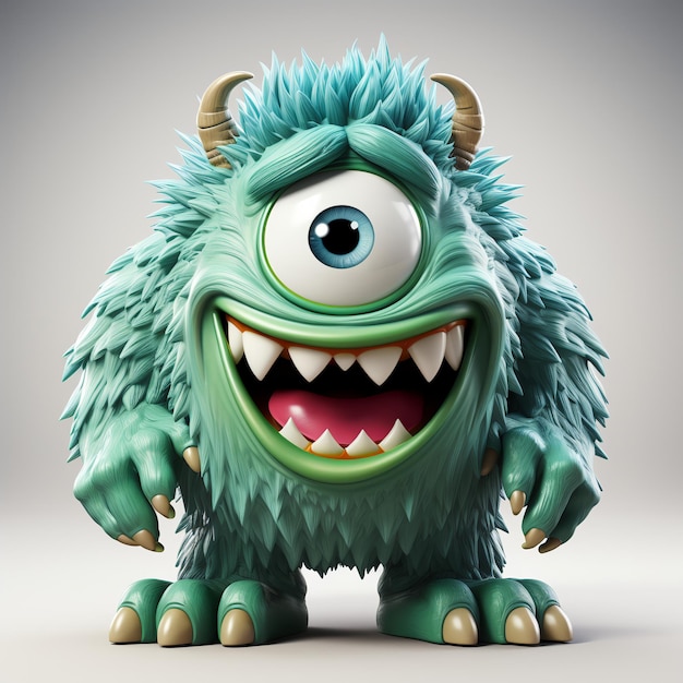 3d illustration of monster cartoon character generative ai