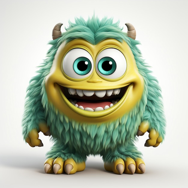 3d illustration of monster cartoon character generative ai