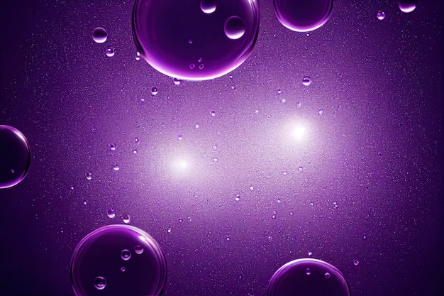 3D illustration oil with bubbles on Violet background