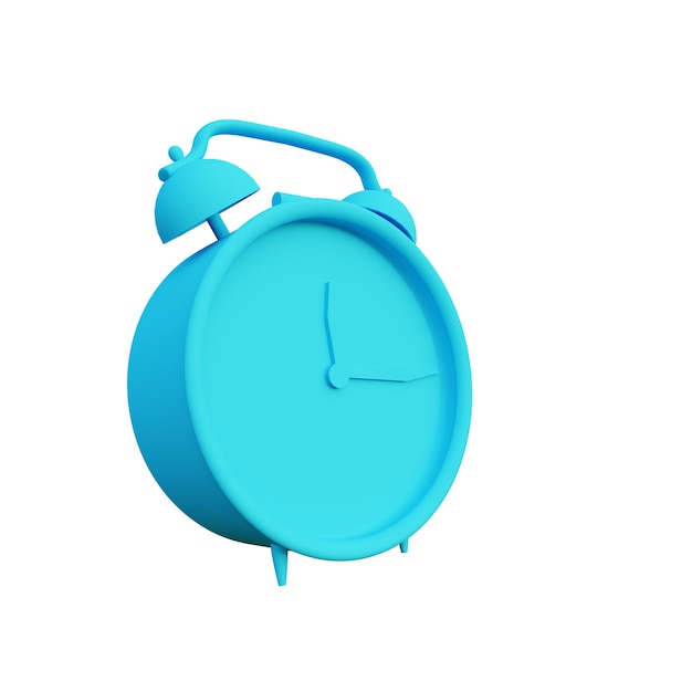 3d illustration old alarm clock with white background