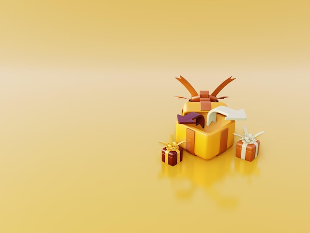 3d illustration opening mystery box good for illustration or background