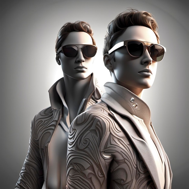 3d illustration of person with sunglasses