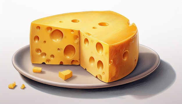 3d illustration of piece of cheese