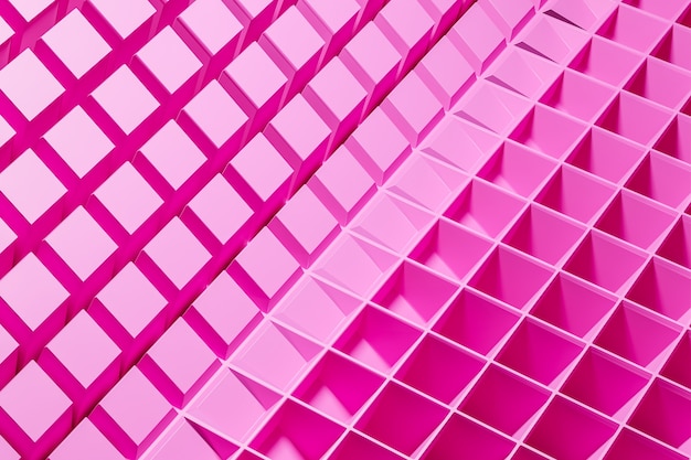 3d illustration pink  pattern, cell in geometric ornamental style from stripes .