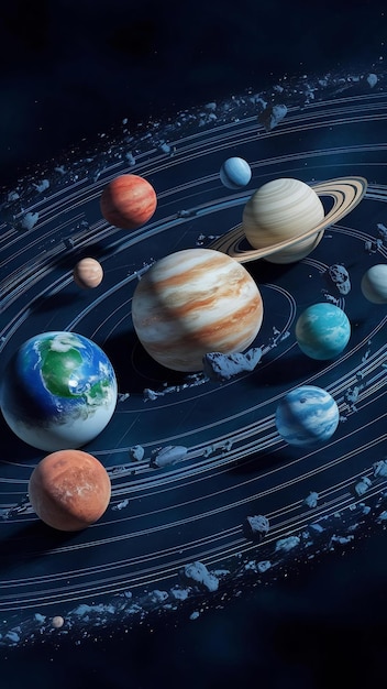 3d illustration of the planets in the solar system in space