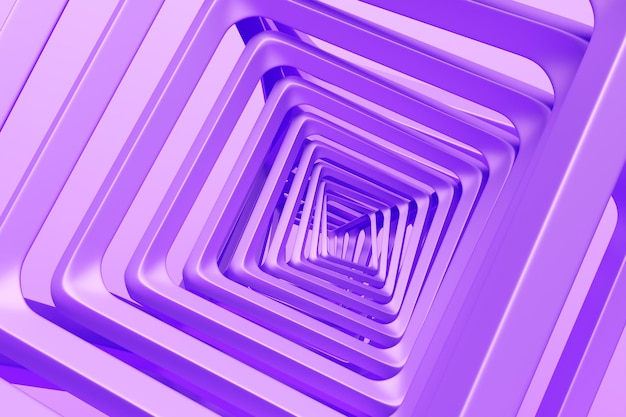 3d illustration of a portal from a circle walkway A closeup of a square purple tunnel