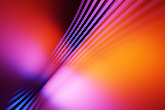 3d illustration of rainbow glowing color lines, soft focus. Musical line equalizers on black isolated background