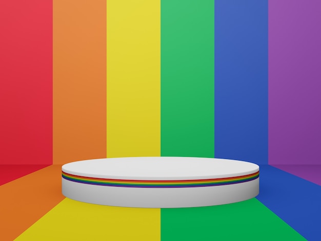 3D illustration Rainbow LGBTQ stand