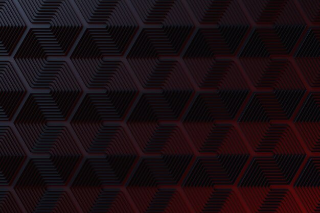 3d illustration red and black geometric pattern Geometry background pattern