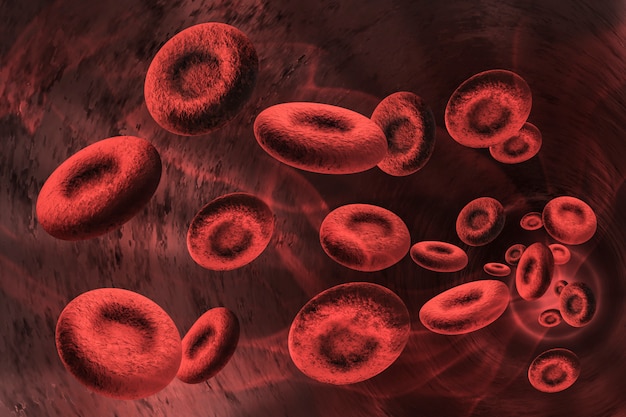 3d illustration red blood cells