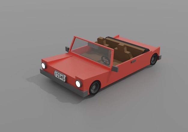 3d illustration of a red car with the license plate x3x3