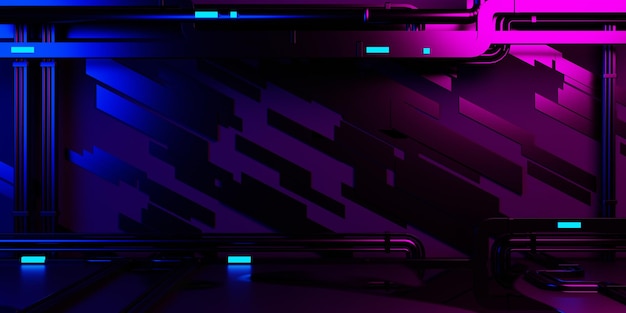 3d illustration rendering of futuristic cyberpunk city gaming wallpaper scifi background a esports gamer vs banner sign of neon glow versus player challenge