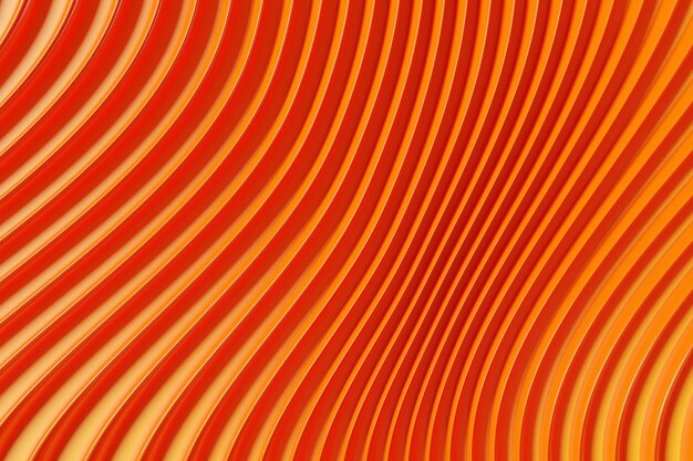 3d Illustration  rows of neon  textile line  . Patter on a orange background, pattern. 