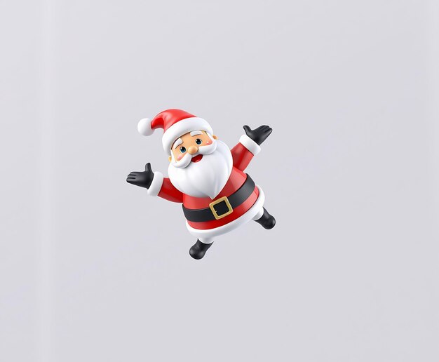 Photo 3d illustration of santa claus in midair smiling with arms outstretched