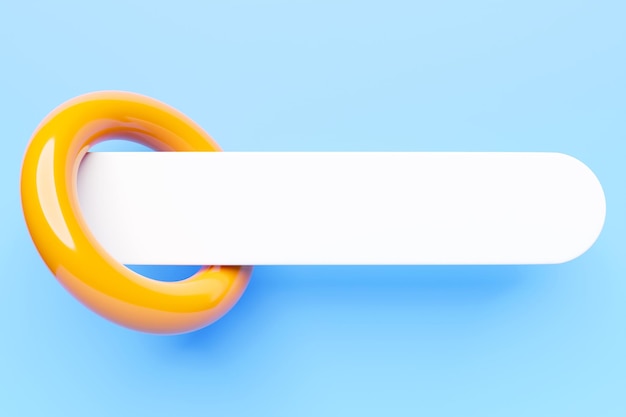 3D illustration Search bar design element with yellow torus on a blue background Search bar for website and user interface mobile applications