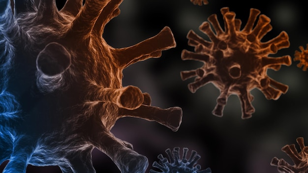 3D illustration showing corona virus MERS virus MiddleEast Respiratory Syndrome