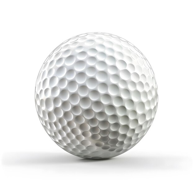 Photo 3d illustration of a single white golf ball with dimples isolated on a white background