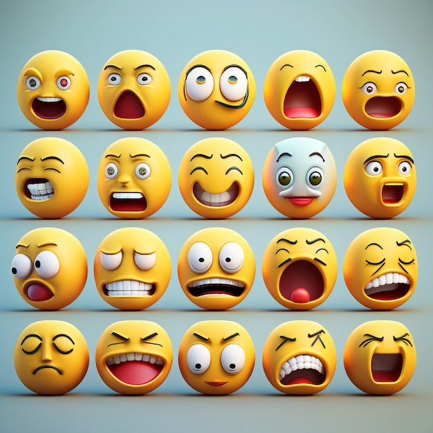 3d illustration of smiley emoticon of world emoji day