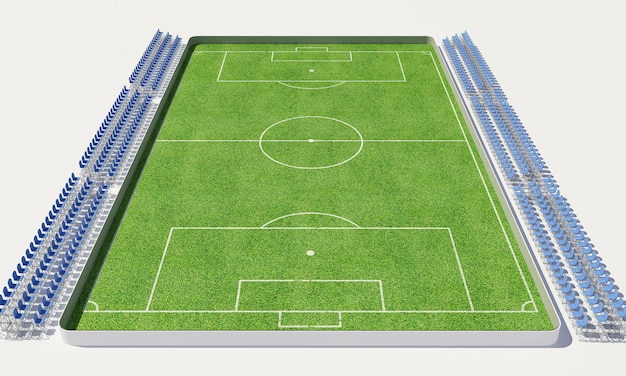 3D Illustration of a Soccer Field