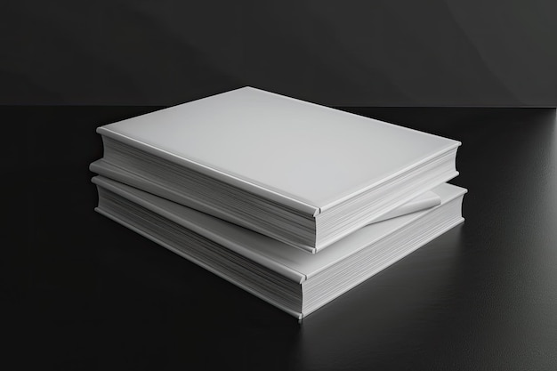 3D illustration Soft Cover white thick books isolated on black background