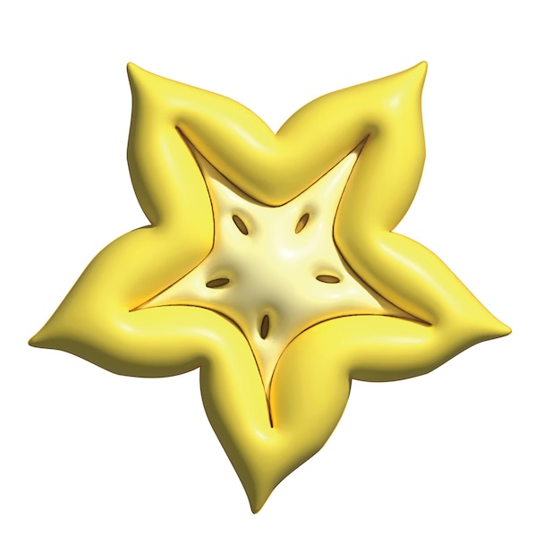 Photo 3d illustration of starfruit vector