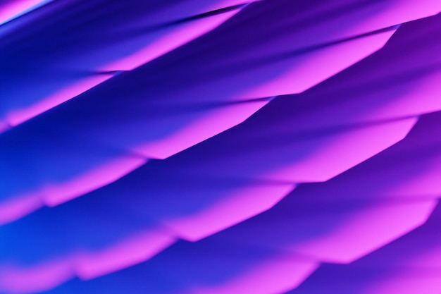 3d illustration of a stereo purple and blue  stripes  Geometric stripes similar to waves