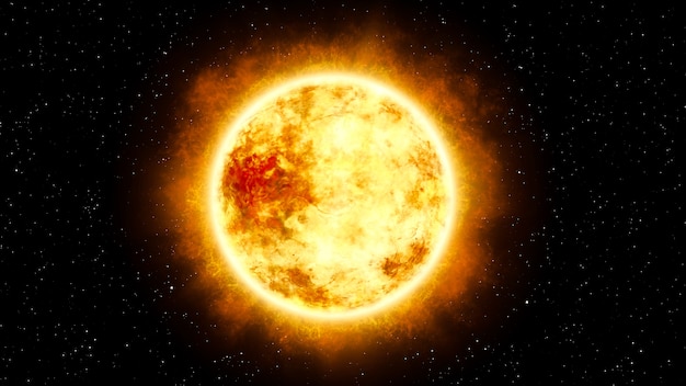 3D Illustration of Sun in Space