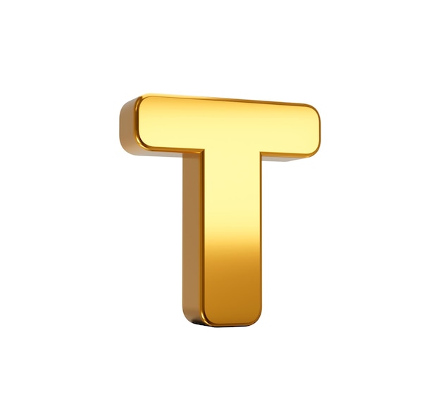 3d illustration of T alphabet isolated on white