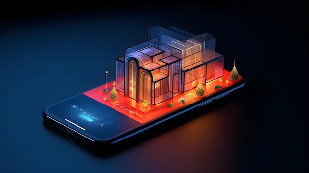 3d illustration technology of structure on smartphone device