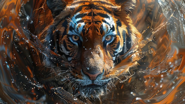 3D illustration of Tiger