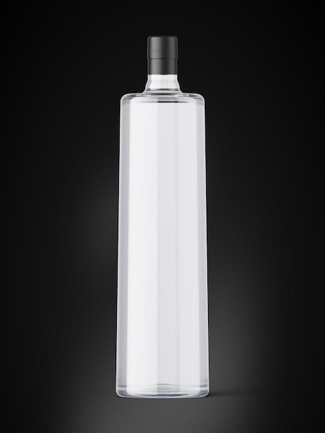 3D illustration Vodka bottle on black background