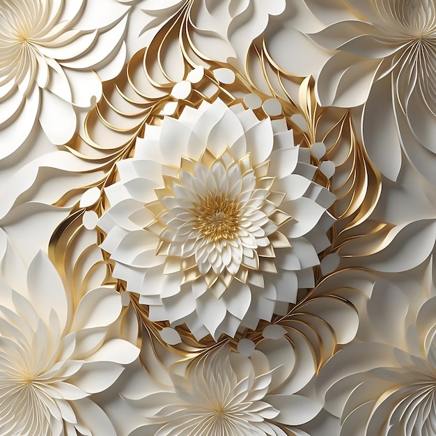 3d illustration wallpaper floral design