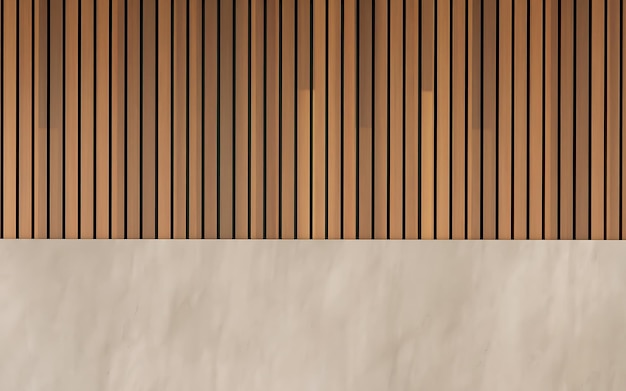 3D illustration wallpaper luxury wood brown and marble