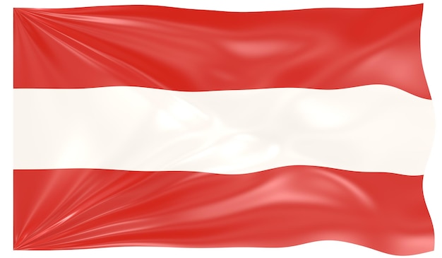 3d Illustration of a Waving Flag of Austria