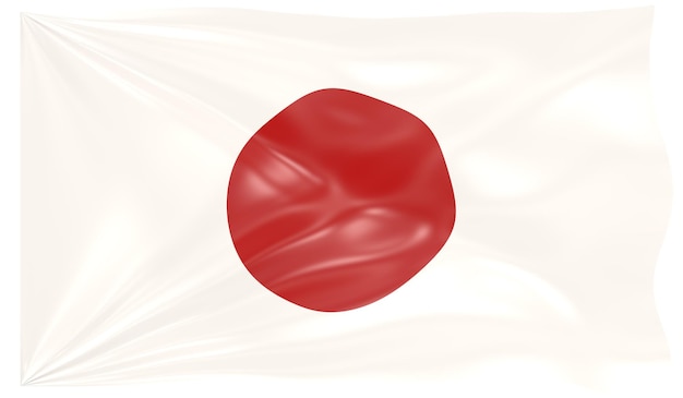 3d Illustration of a Waving Flag of Japan