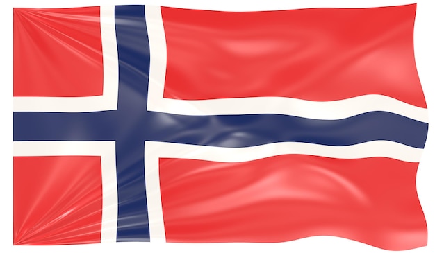 3d Illustration of a Waving Flag of Norway