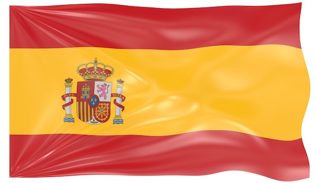 3d Illustration of a Waving Flag of Spain