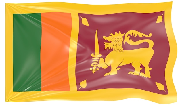 3d Illustration of a Waving Flag of Sri Lanka