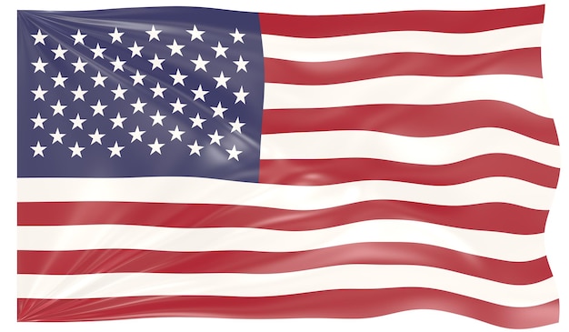 3d Illustration of a Waving Flag of United States of America