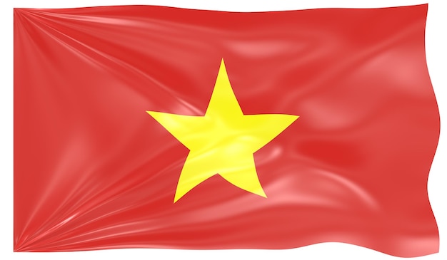 3d Illustration of a Waving Flag of Vietnam