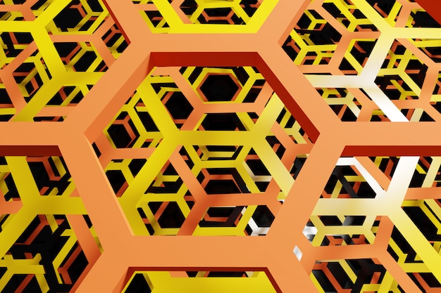 3d illustration of a white honeycomb monochrome honeycomb for honey.