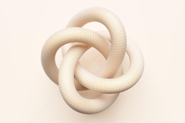 3D illustration of a white node Fantastic shape Simple geometric shapes